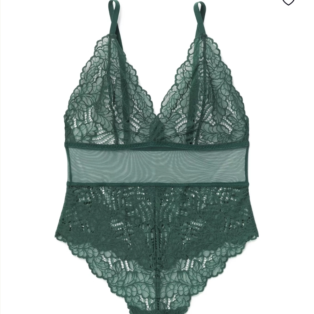 Elegant Lace Bodysuit in Green